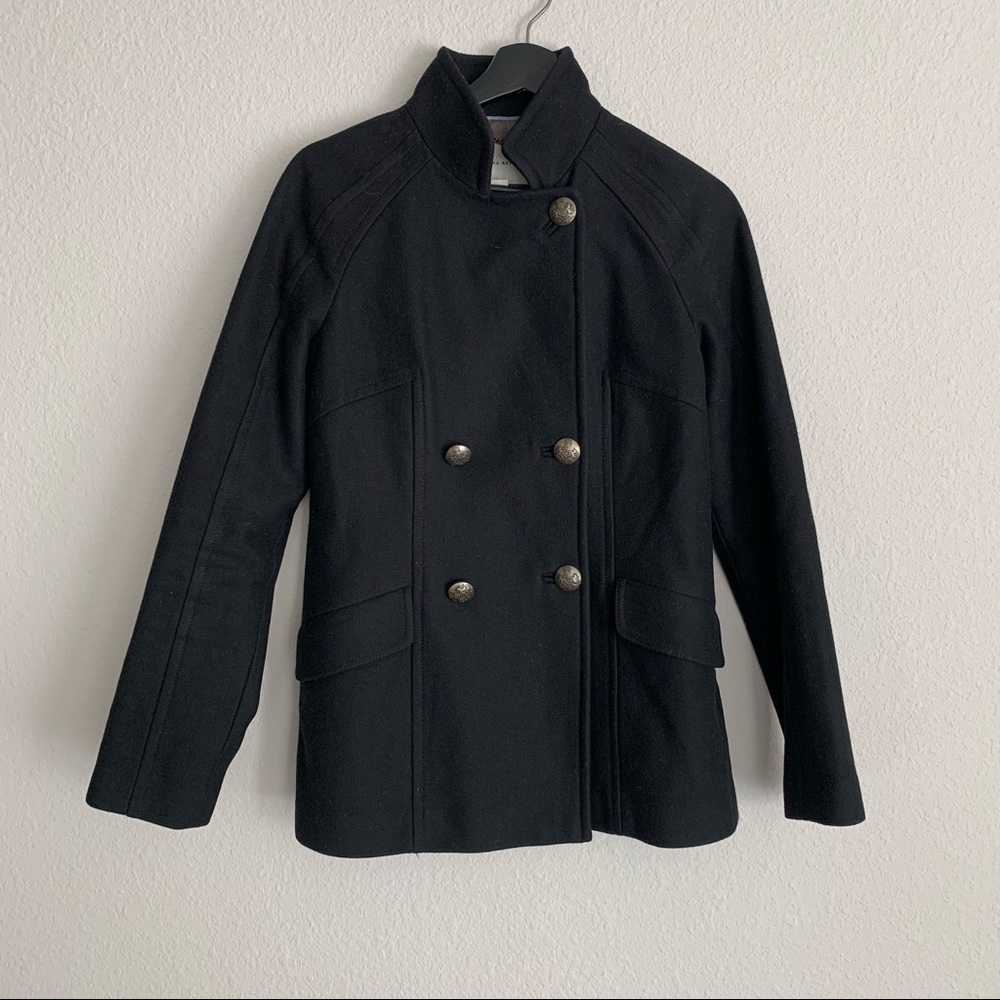 Banana Republic Black Double-Breasted Jacket
